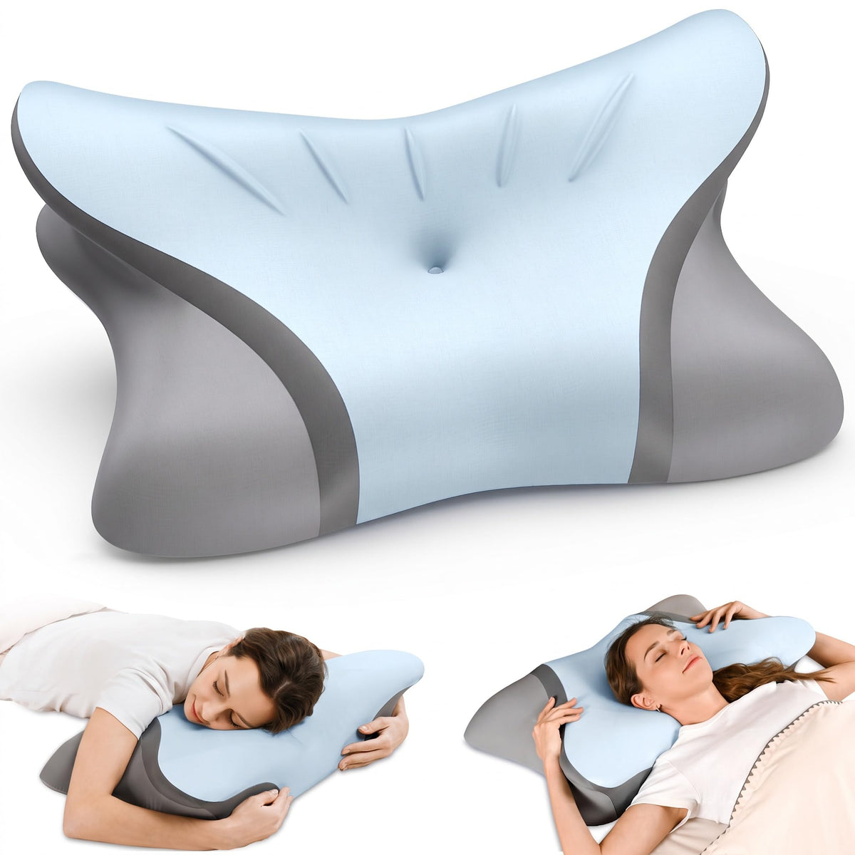 Ergonomic Cervical Neck Pillow with Q-Max Cooling Support