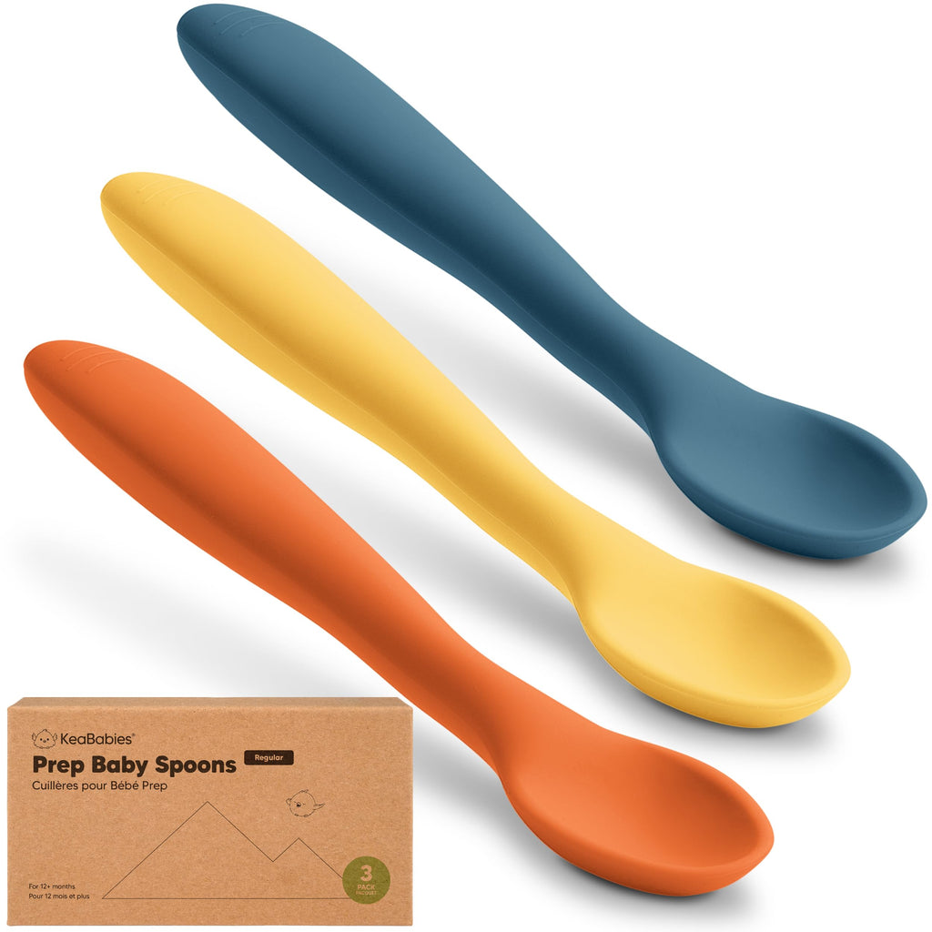 3-Pack Silicone Baby Spoons for Self-Feeding & Weaning