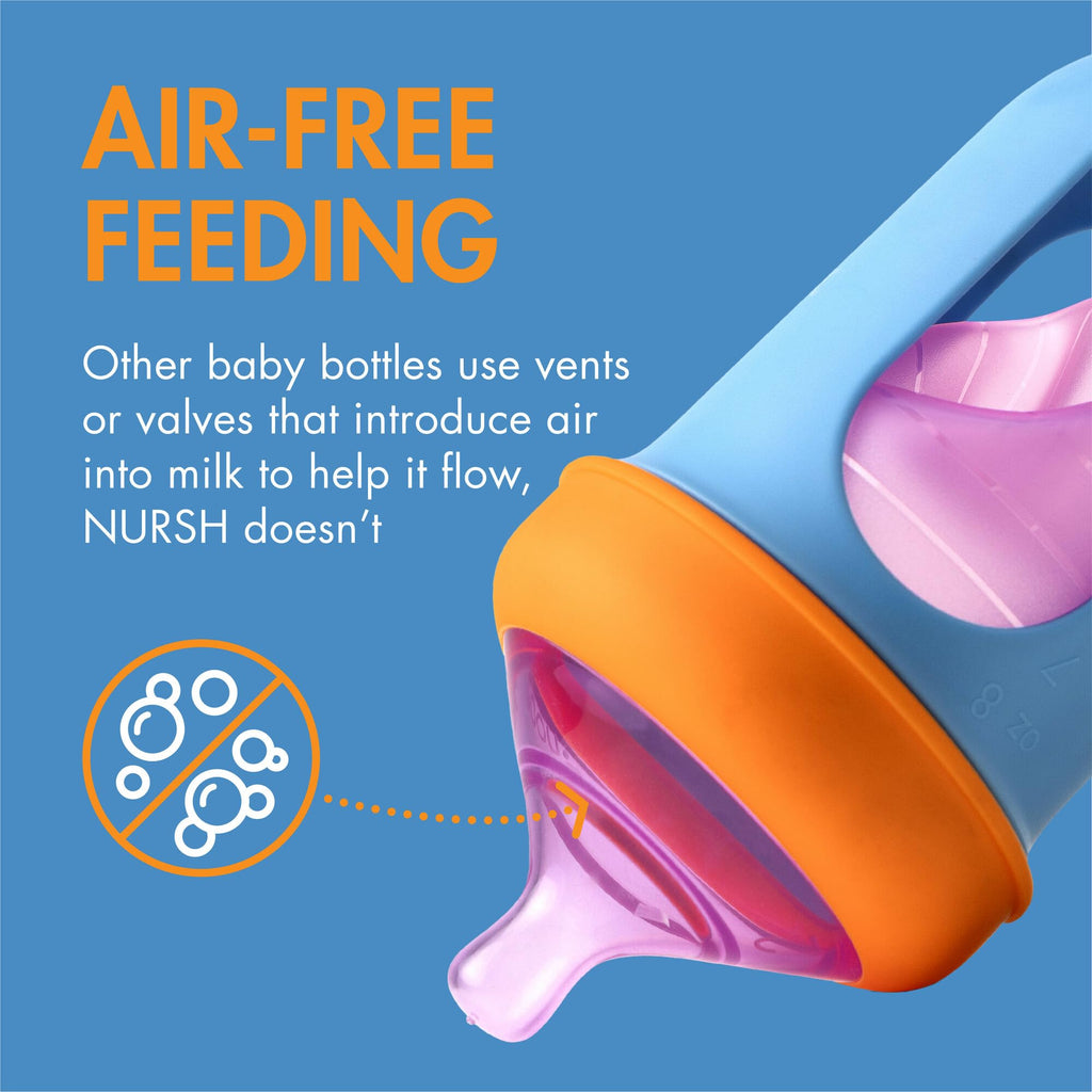 Boon Nursh Reusable Silicone Pouch Baby Bottle Set
