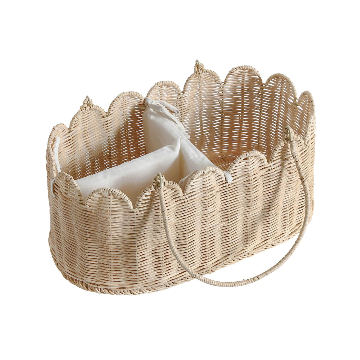 Klippehop 2-Tier Handwoven Diaper Caddy Organizer Basket