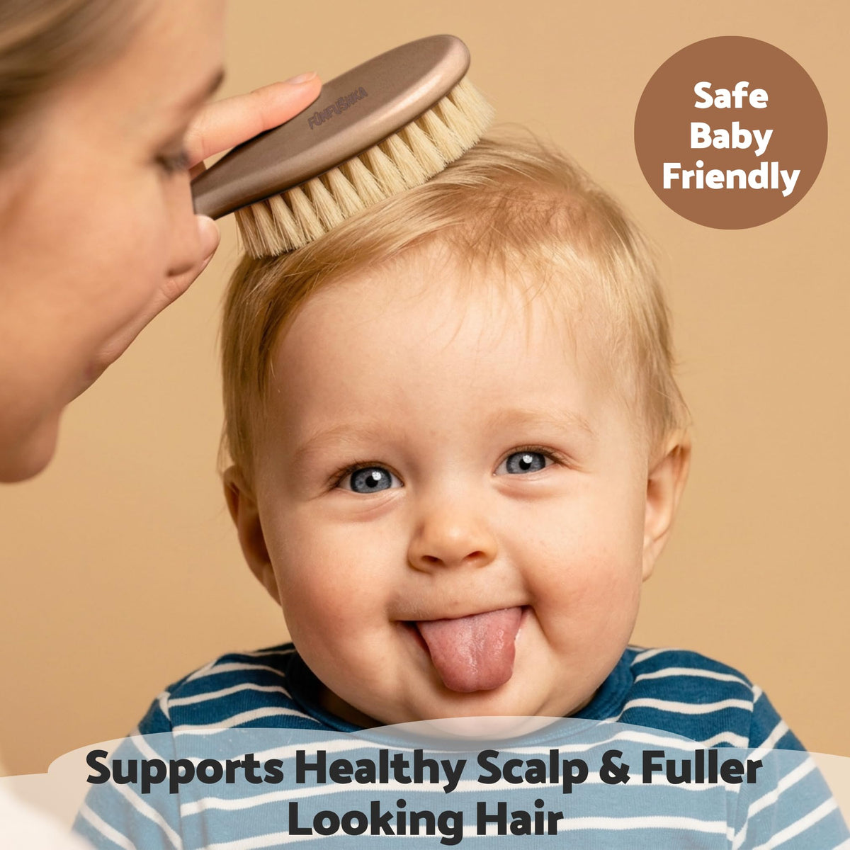 Ultra-Soft Goat Bristle Baby Hair Brush & Comb Set