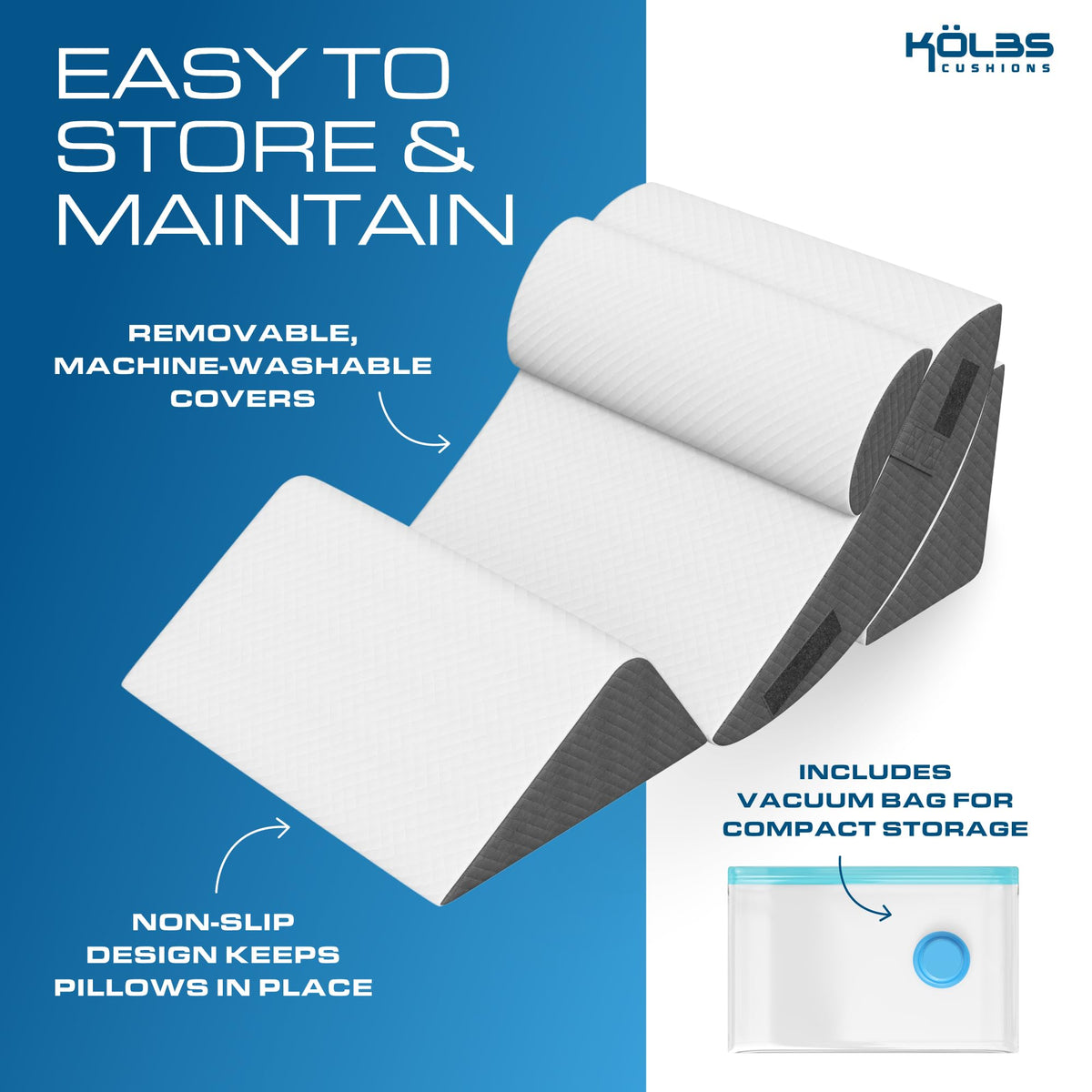 Kolbs Bed Wedge Pillow for Sleep Apnea, Reflux & Back Pain