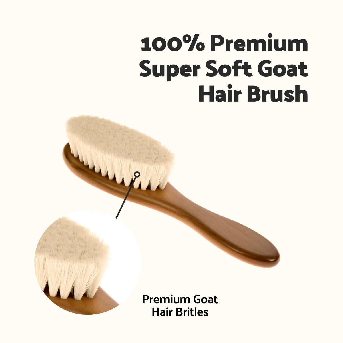 Ultra-Soft Goat Bristle Baby Hair Brush & Comb Set