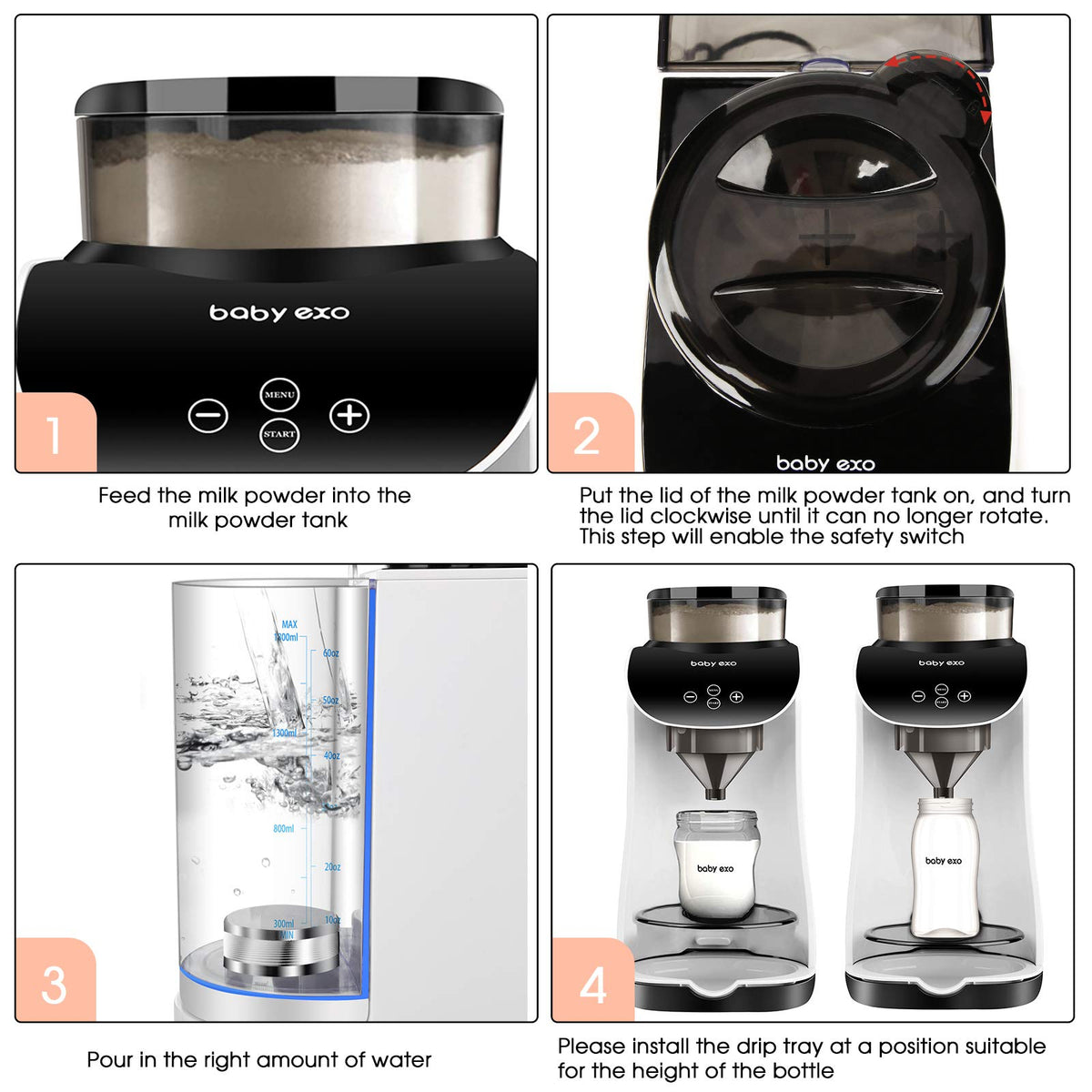 BabyEXO Automatic Formula Dispenser, Mixer & Bottle Warmer