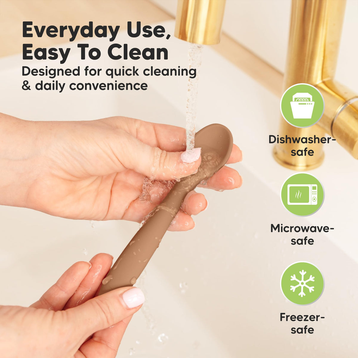 3-Pack Silicone Baby Spoons for Self-Feeding & Weaning