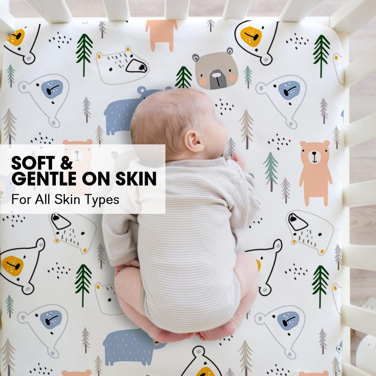 Little Grape Land Fitted Baby Crib Sheet for Nursery Bedding