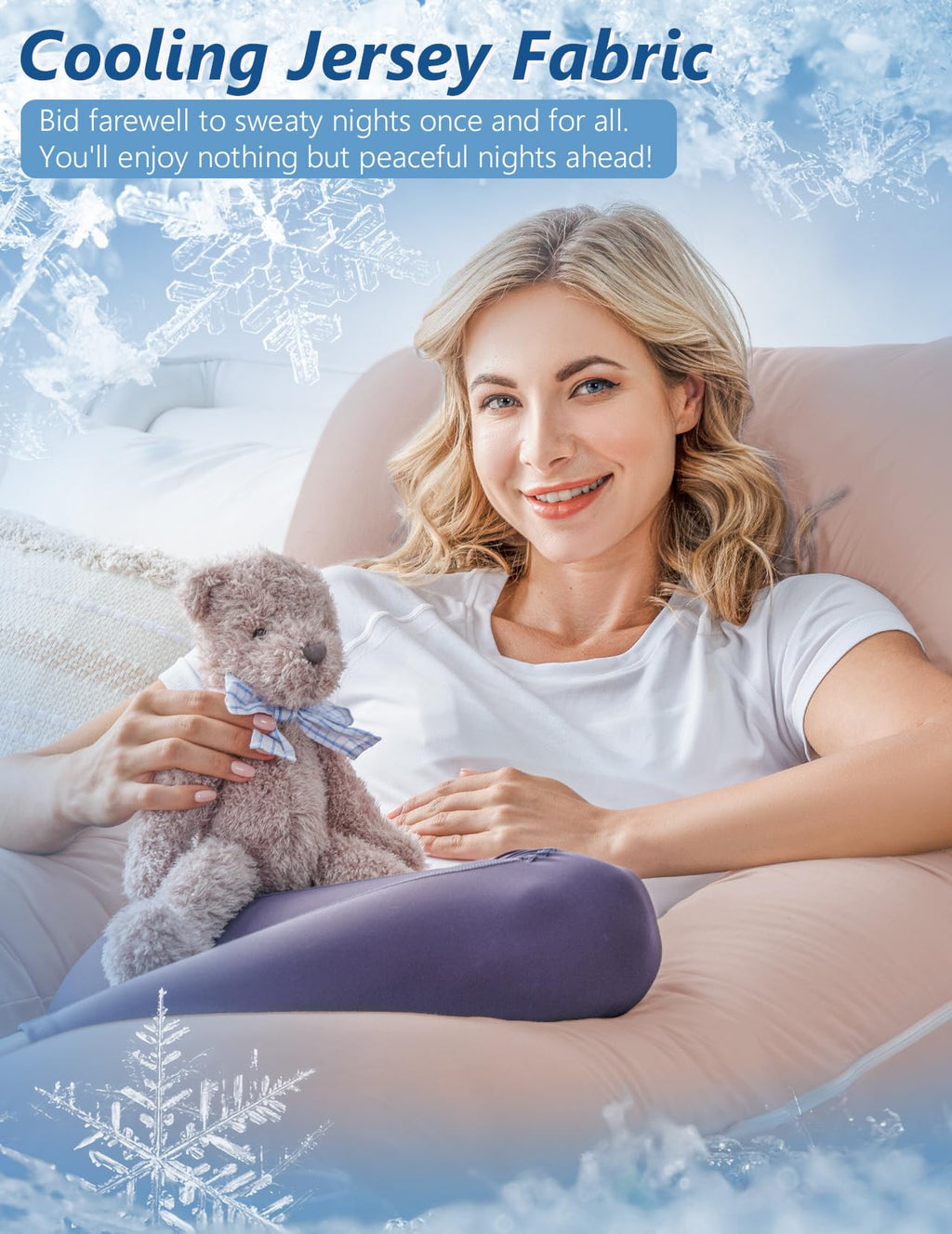 Meiz U-Shaped Full Body Pregnancy Pillow with Removable Cover