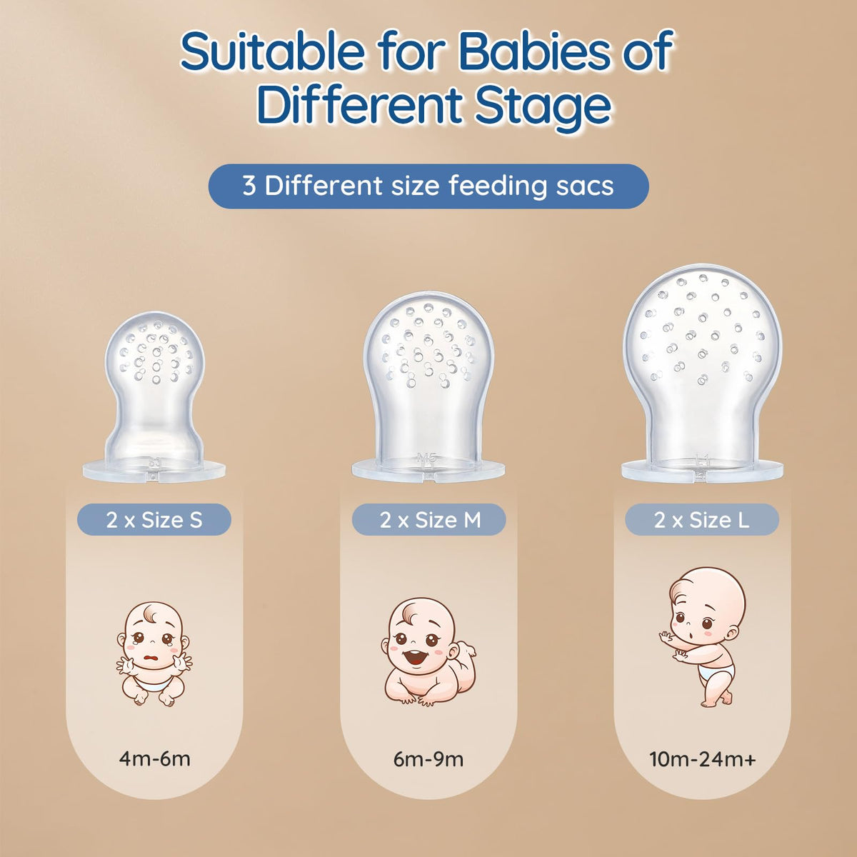 Silicone Baby Fruit Feeder with Freezer Tray and Teething Mold, 2-Pack