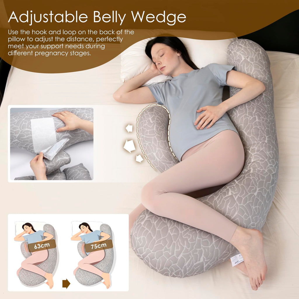 Chilling Home F-Shaped Pregnancy Pillow with Cooling Cover