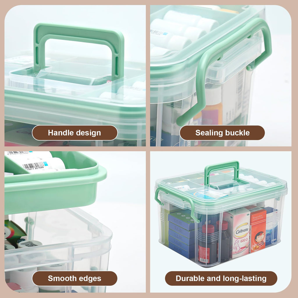 Guaiboshi Clear Medicine Organizer Storage Box for Baby Care