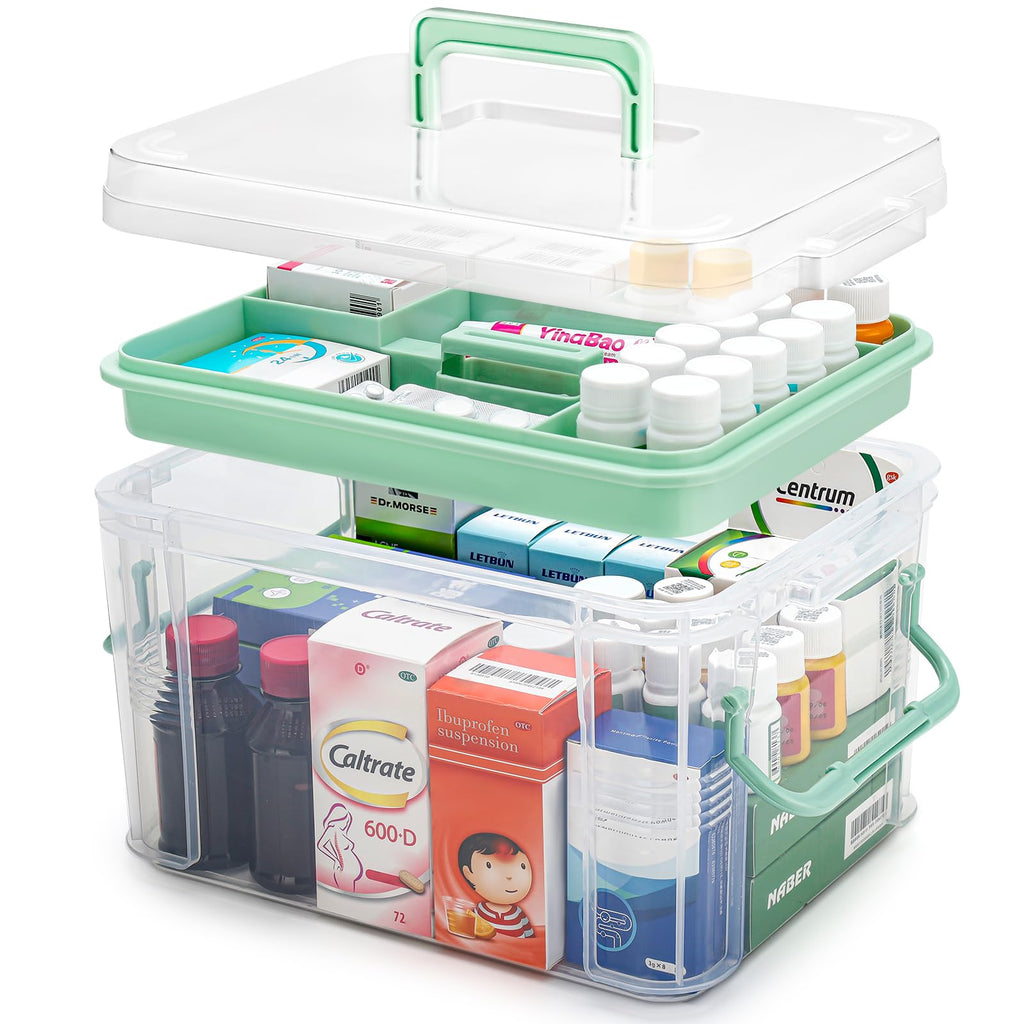 Guaiboshi Clear Medicine Organizer Storage Box for Baby Care