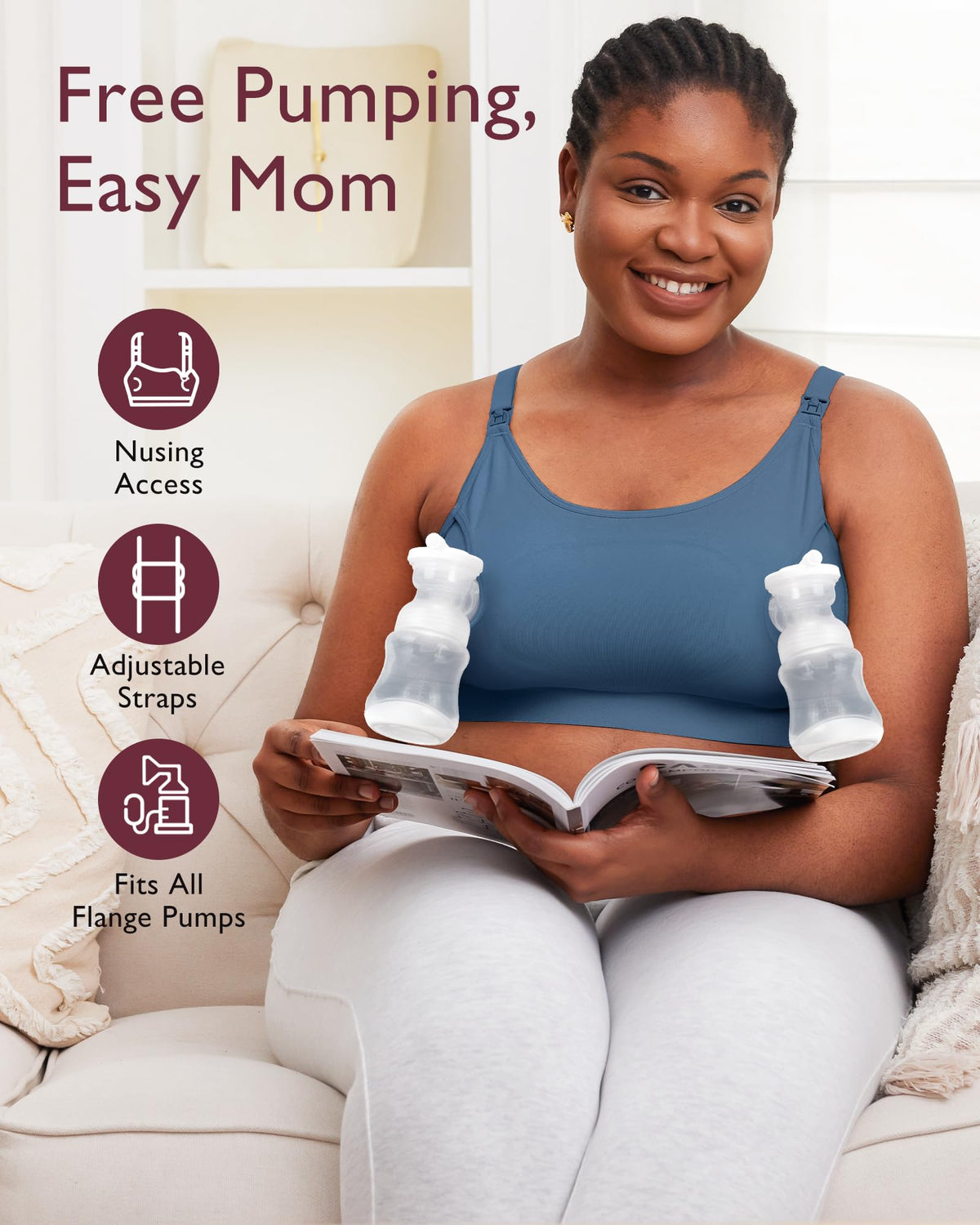Momcozy Hands-Free Cotton Pumping & Nursing Bra