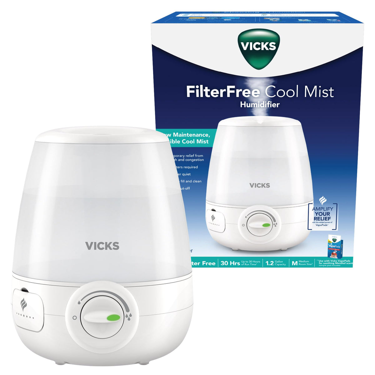 Vicks Filter-Free Ultrasonic Baby Humidifier for Nursery Use