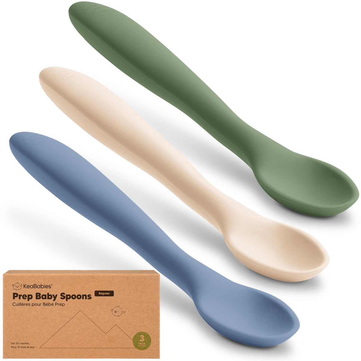 3-Pack Silicone Baby Spoons for Self-Feeding & Weaning