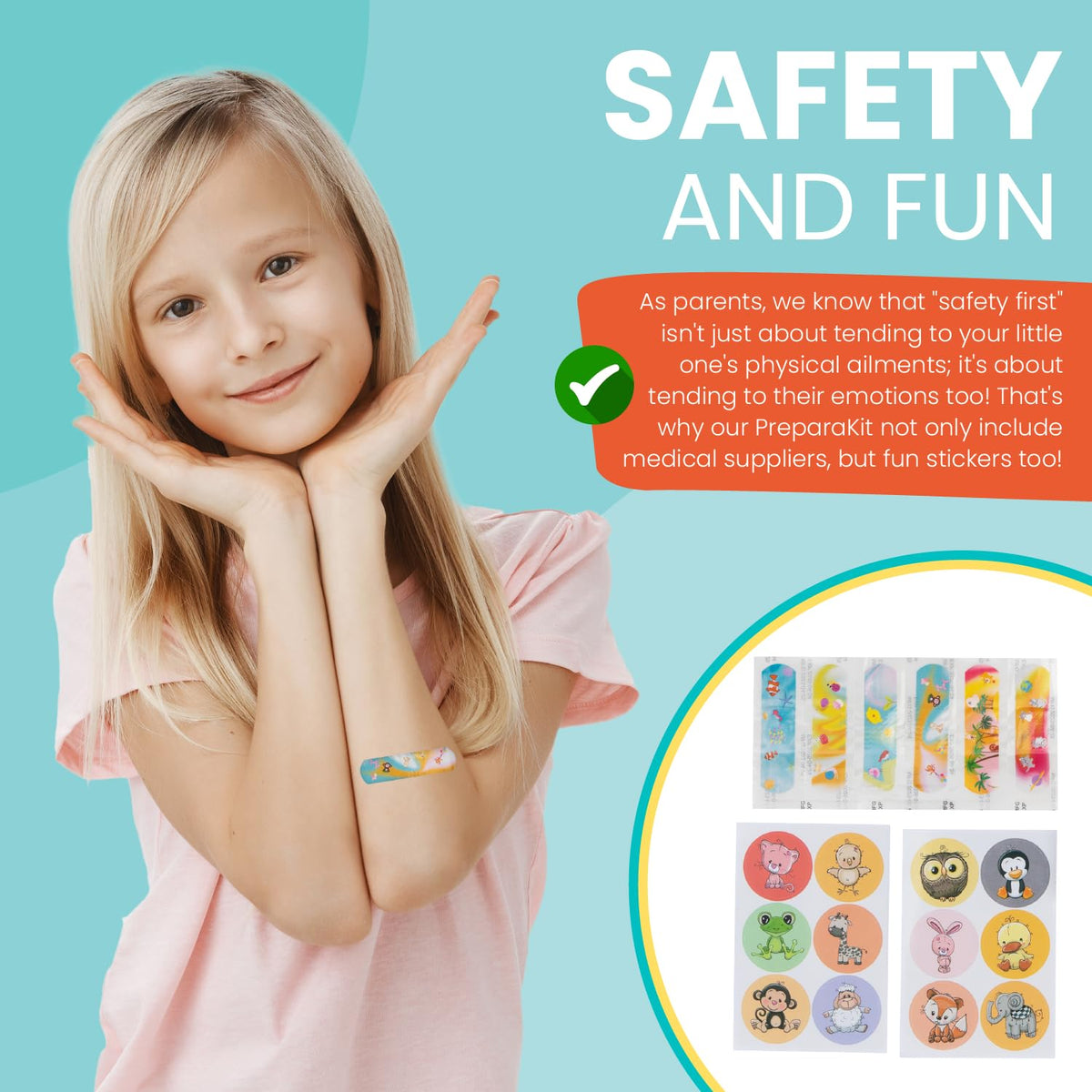 PreparaKit Kids First Aid Kit, 75-Piece Travel Kit for Babies & Toddlers