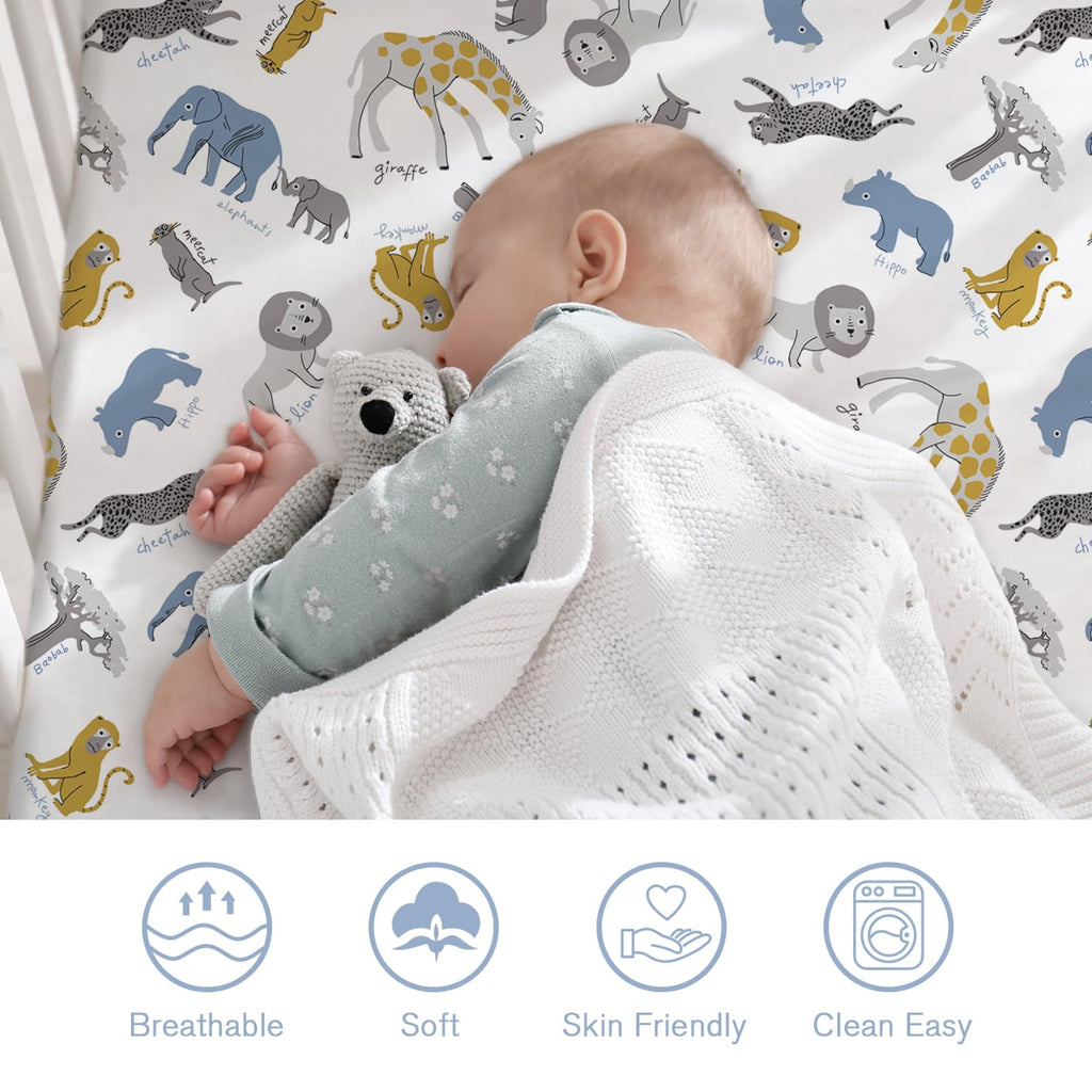 Little Grape Land Fitted Baby Crib Sheet for Nursery Bedding