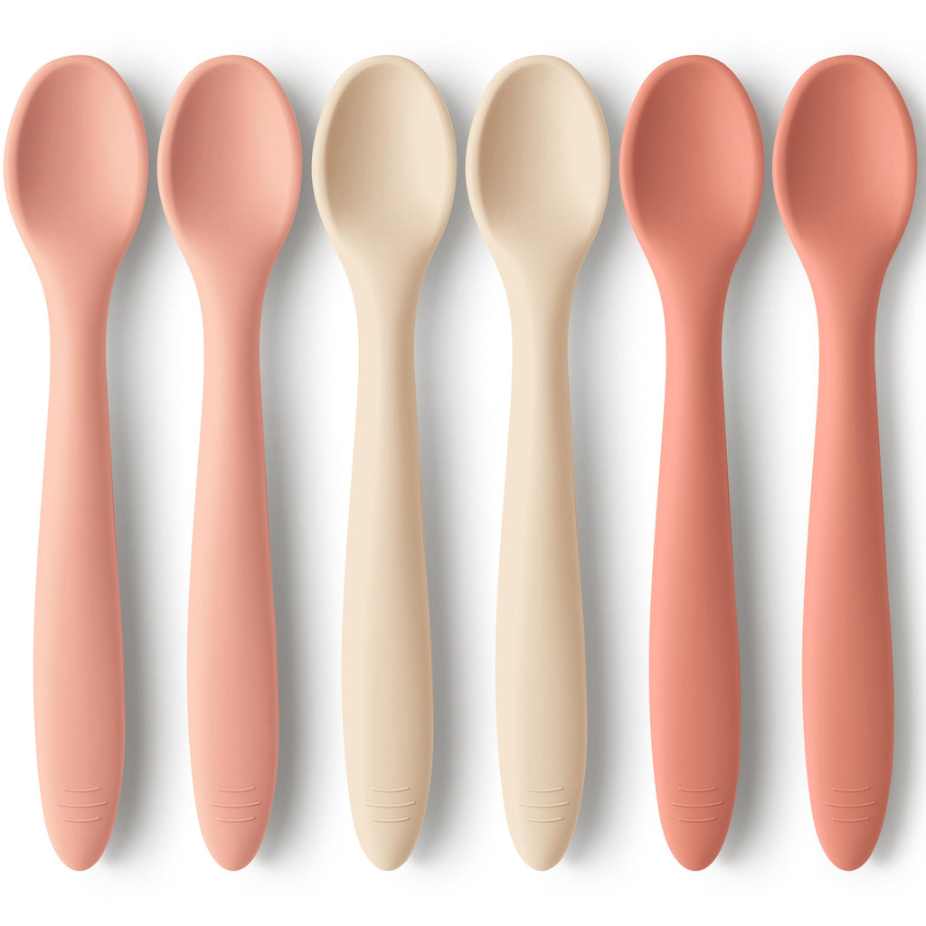 3-Pack Silicone Baby Spoons for Self-Feeding & Weaning