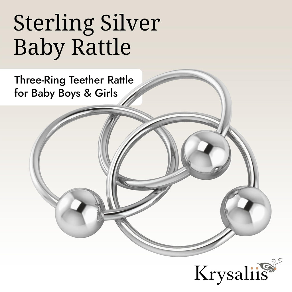 Krysaliis 925 Sterling Silver Teether Rattle
