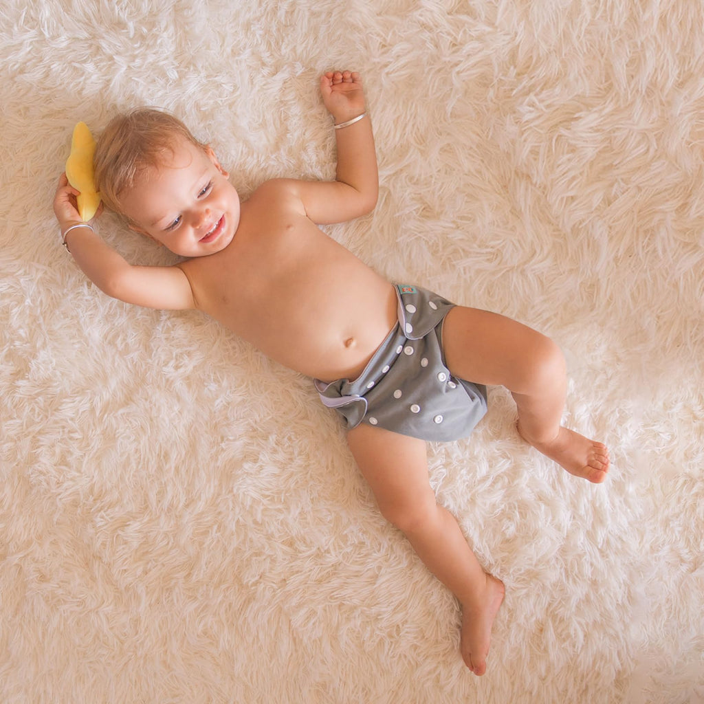 ALVABABY Reusable Cloth Diapers with Inserts, 6-Pack Adjustable Baby Covers