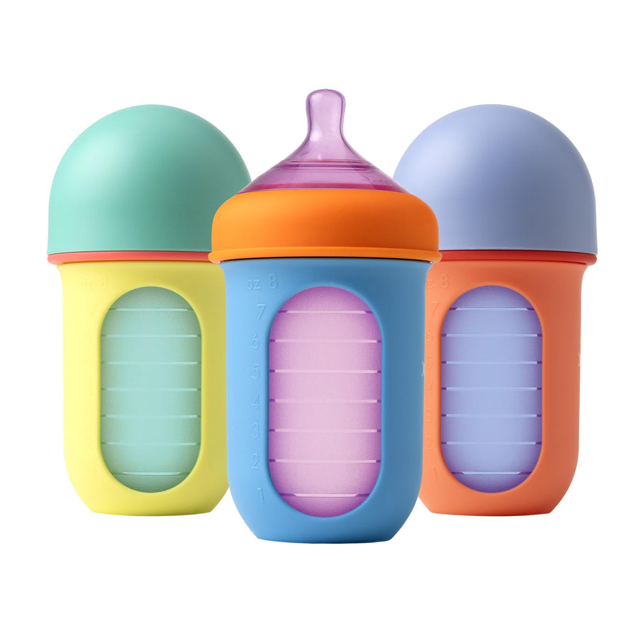 Boon Nursh Reusable Silicone Pouch Baby Bottle Set