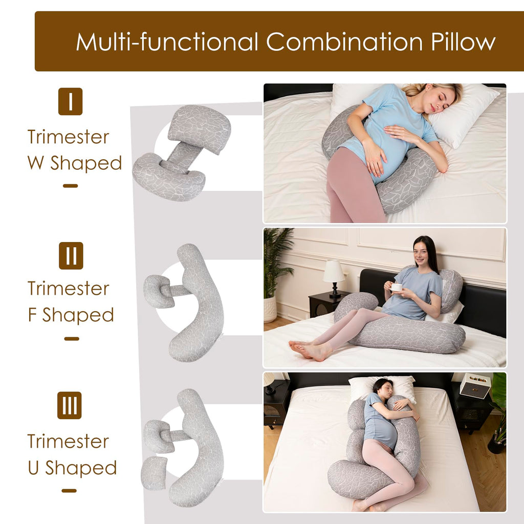 Chilling Home F-Shaped Pregnancy Pillow with Cooling Cover