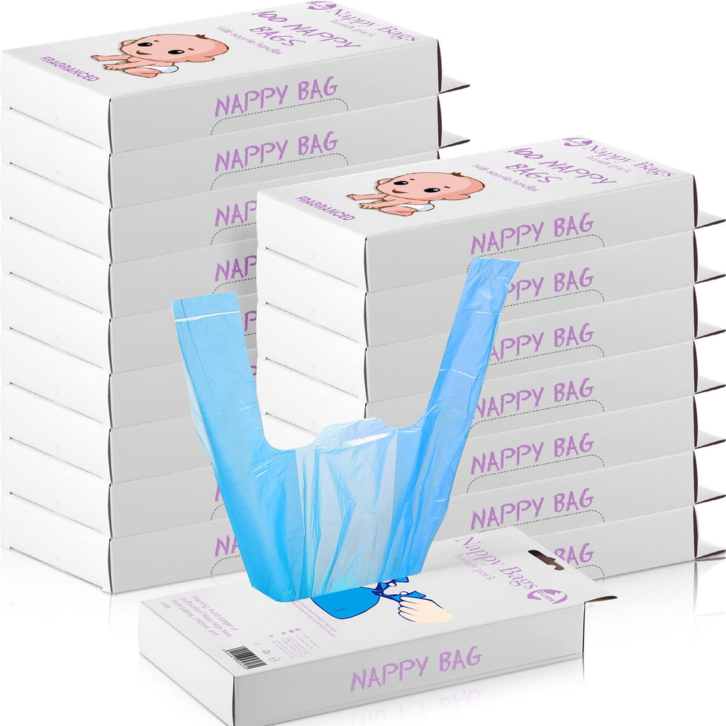 Baby Disposable Diaper Bags with Tie Handles, Scented Waste Bags, 1600-Count