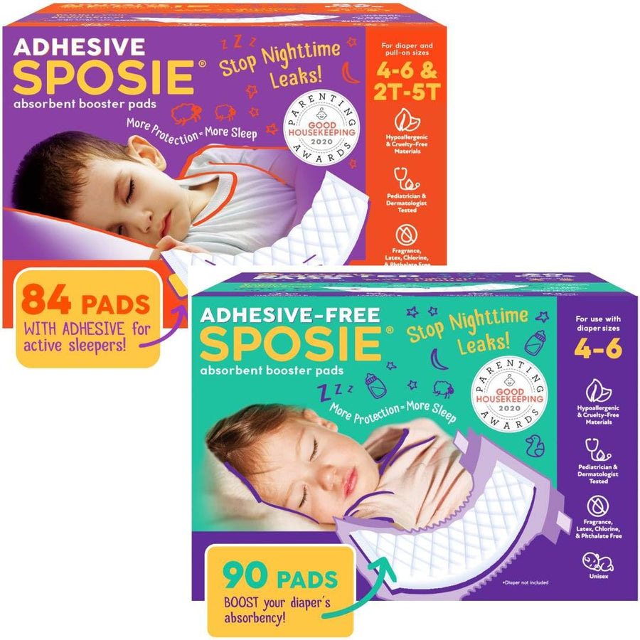Sposie Overnight Diaper Booster Pads for Sizes 4-6 & 2T-5T