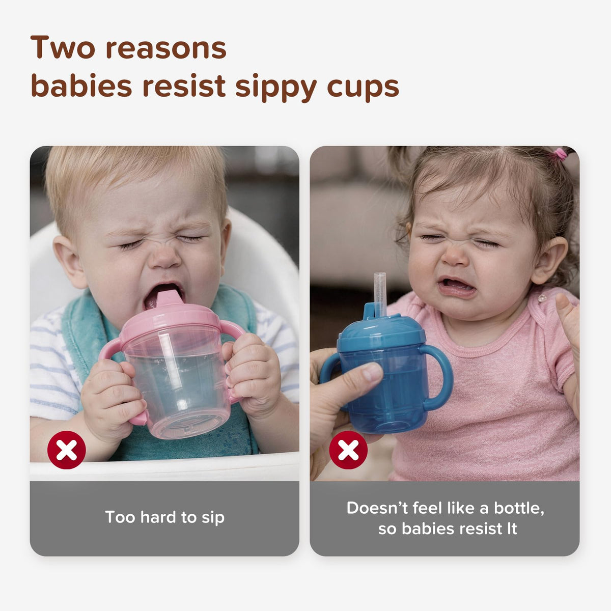 Spill-Proof Weighted Straw Sippy Cup with Handles & Lid