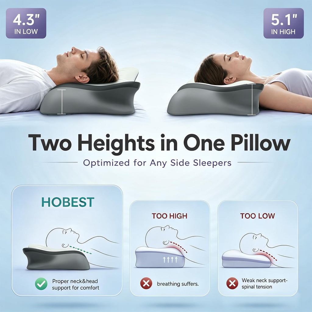 Ergonomic Cervical Neck Pillow with Q-Max Cooling Support