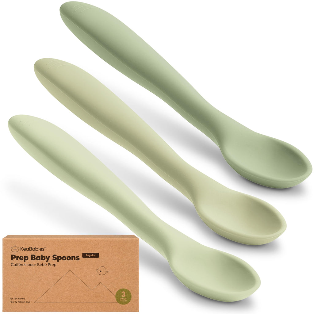 3-Pack Silicone Baby Spoons for Self-Feeding & Weaning
