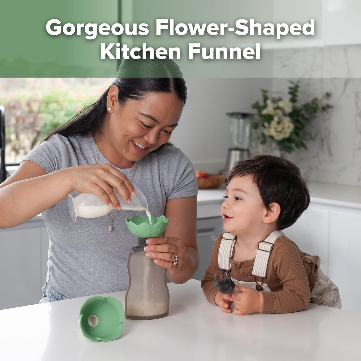 Haakaa Silicone Baby Food Spoon & Flower Funnel Set