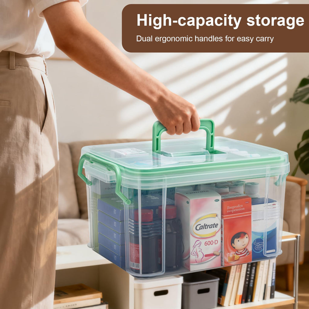 Guaiboshi Clear Medicine Organizer Storage Box for Baby Care
