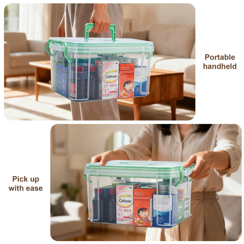 Guaiboshi Clear Medicine Organizer Storage Box for Baby Care