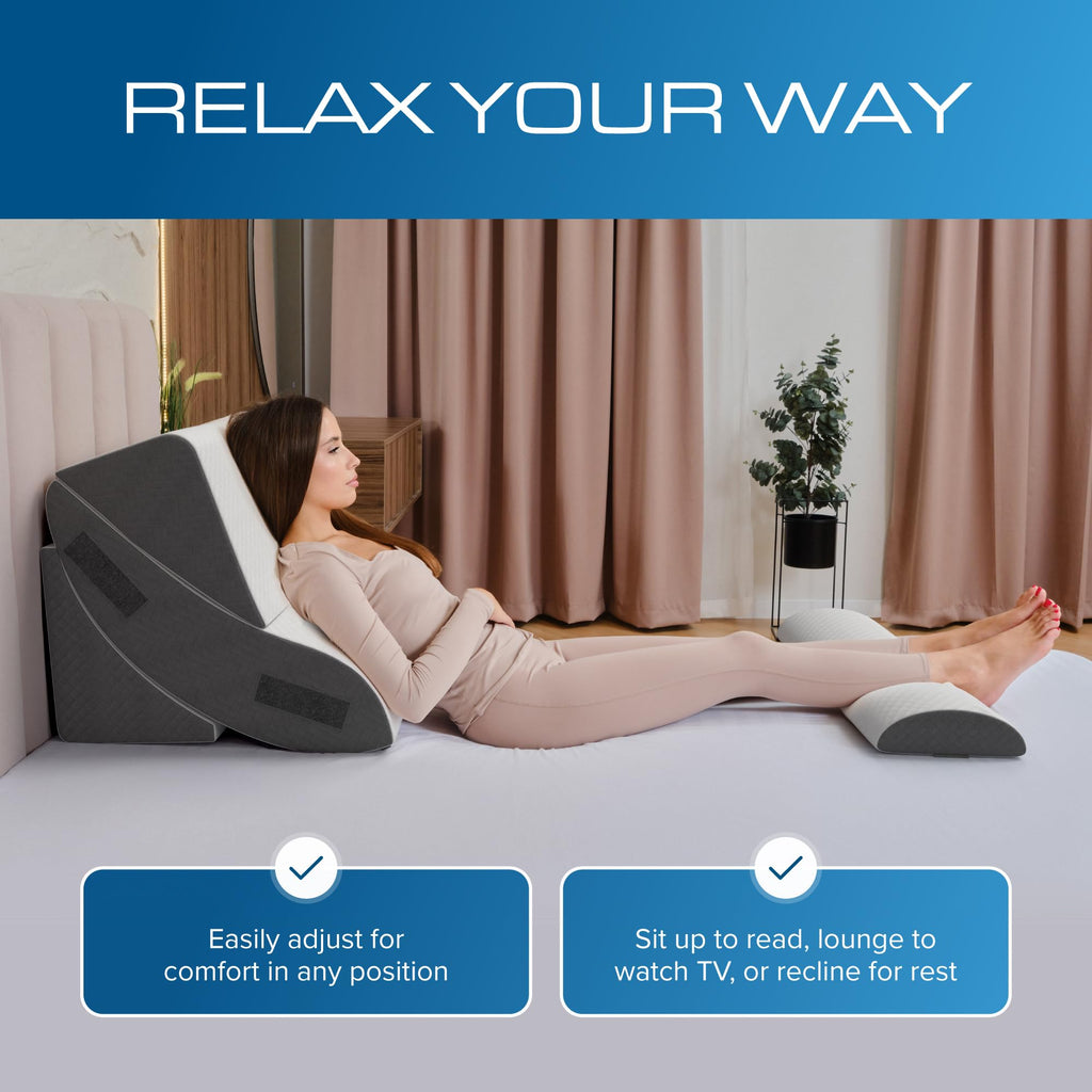 Kolbs Bed Wedge Pillow for Sleep Apnea, Reflux & Back Pain