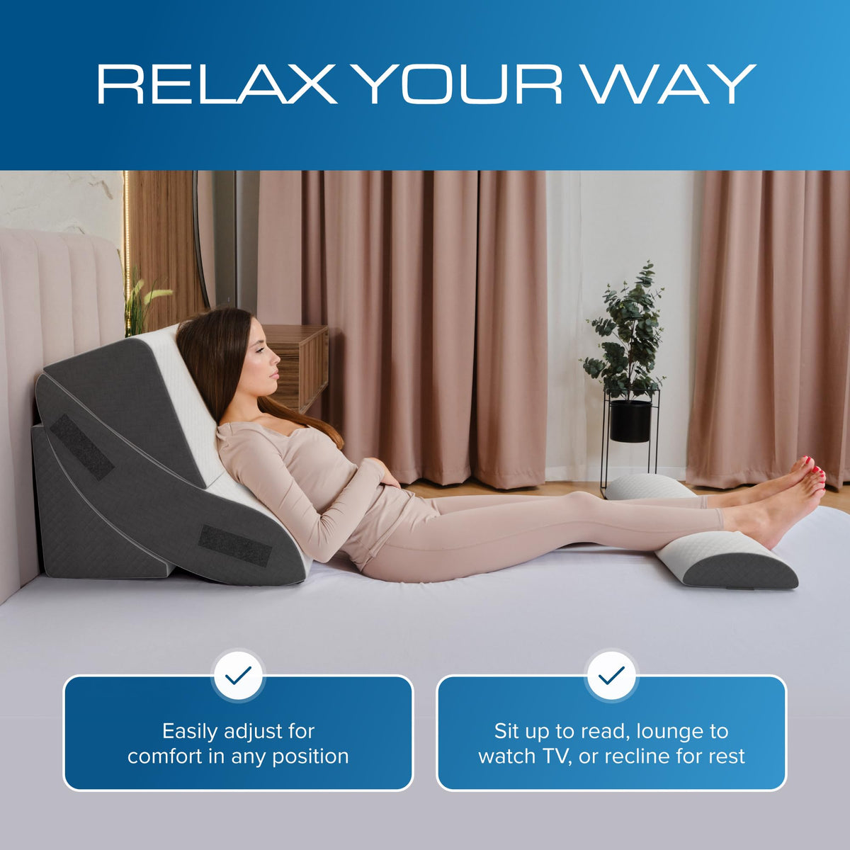 Kolbs Bed Wedge Pillow for Sleep Apnea, Reflux & Back Pain
