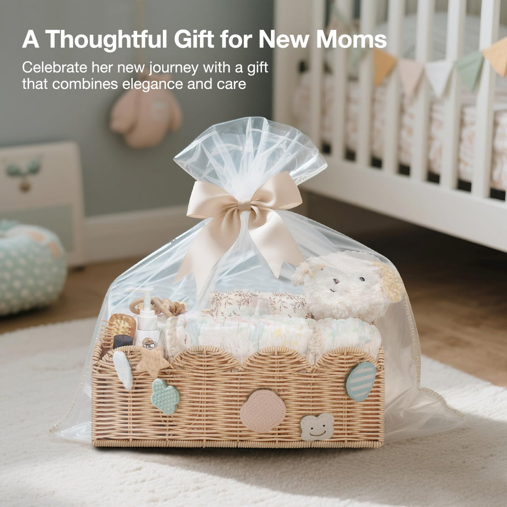 Klippehop Handwoven Wicker Diaper Caddy Organizer Basket