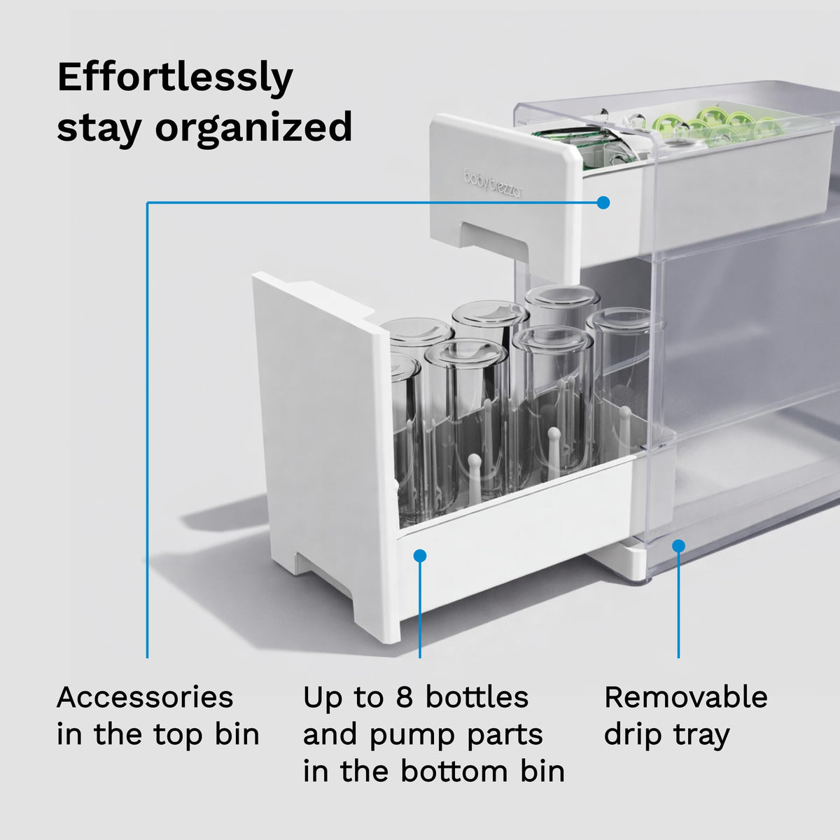 Baby Brezza Covered Drying Rack & Countertop Bottle Organizer