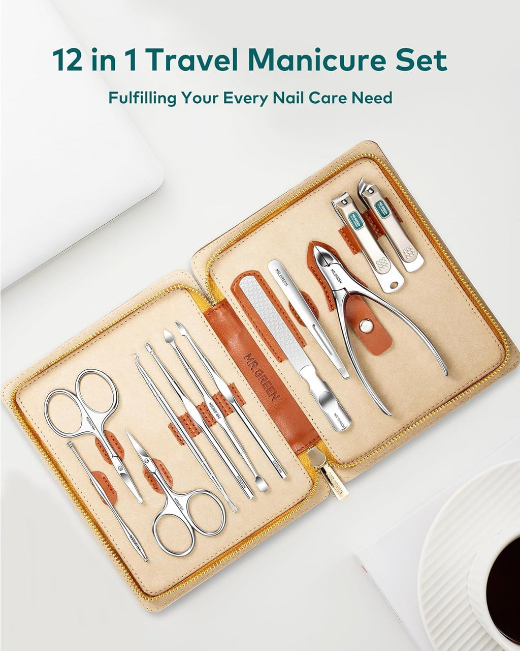 MR.GREEN 12-in-1 Stainless Steel Manicure & Nail Care Set