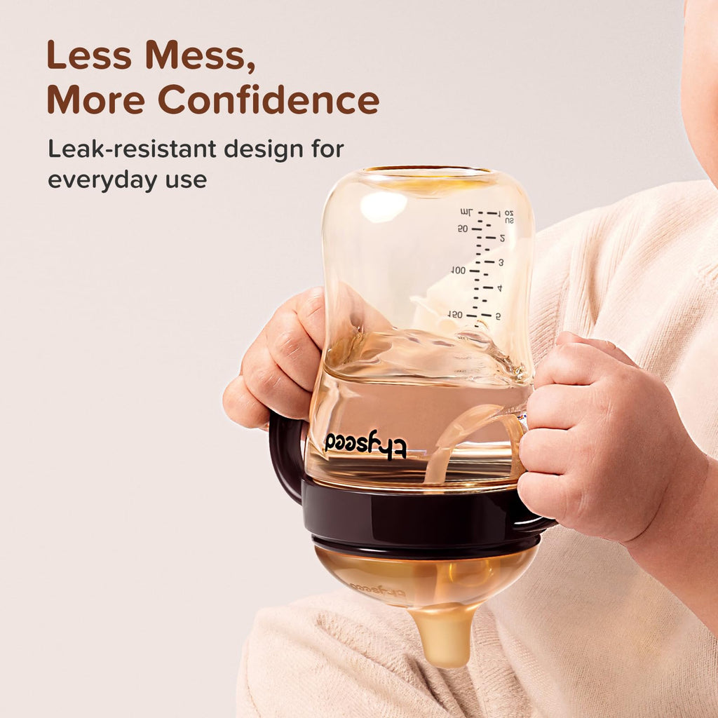 Spill-Proof Weighted Straw Sippy Cup with Handles & Lid