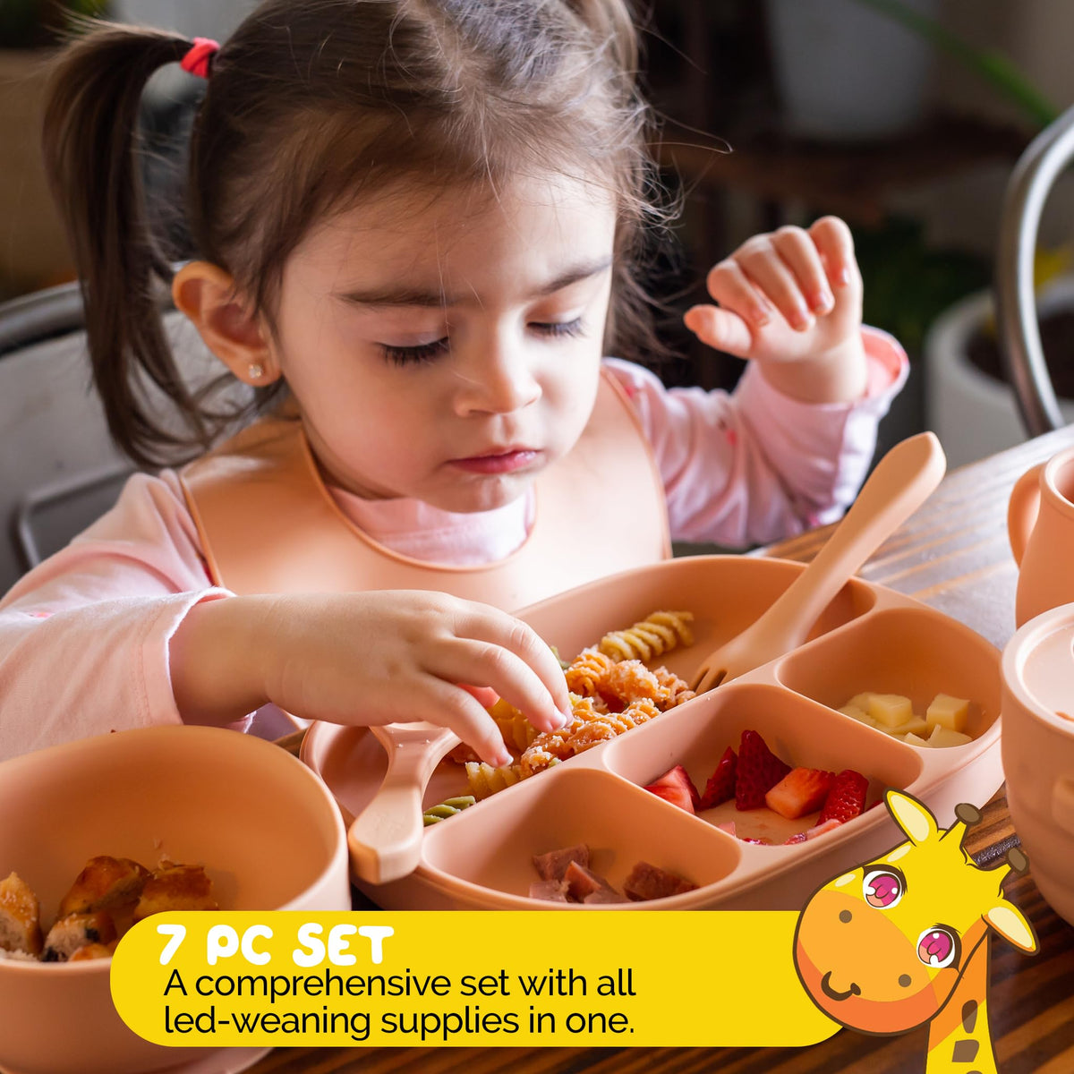 Muqee Peeko Silicone Baby Feeding Set with Utensils