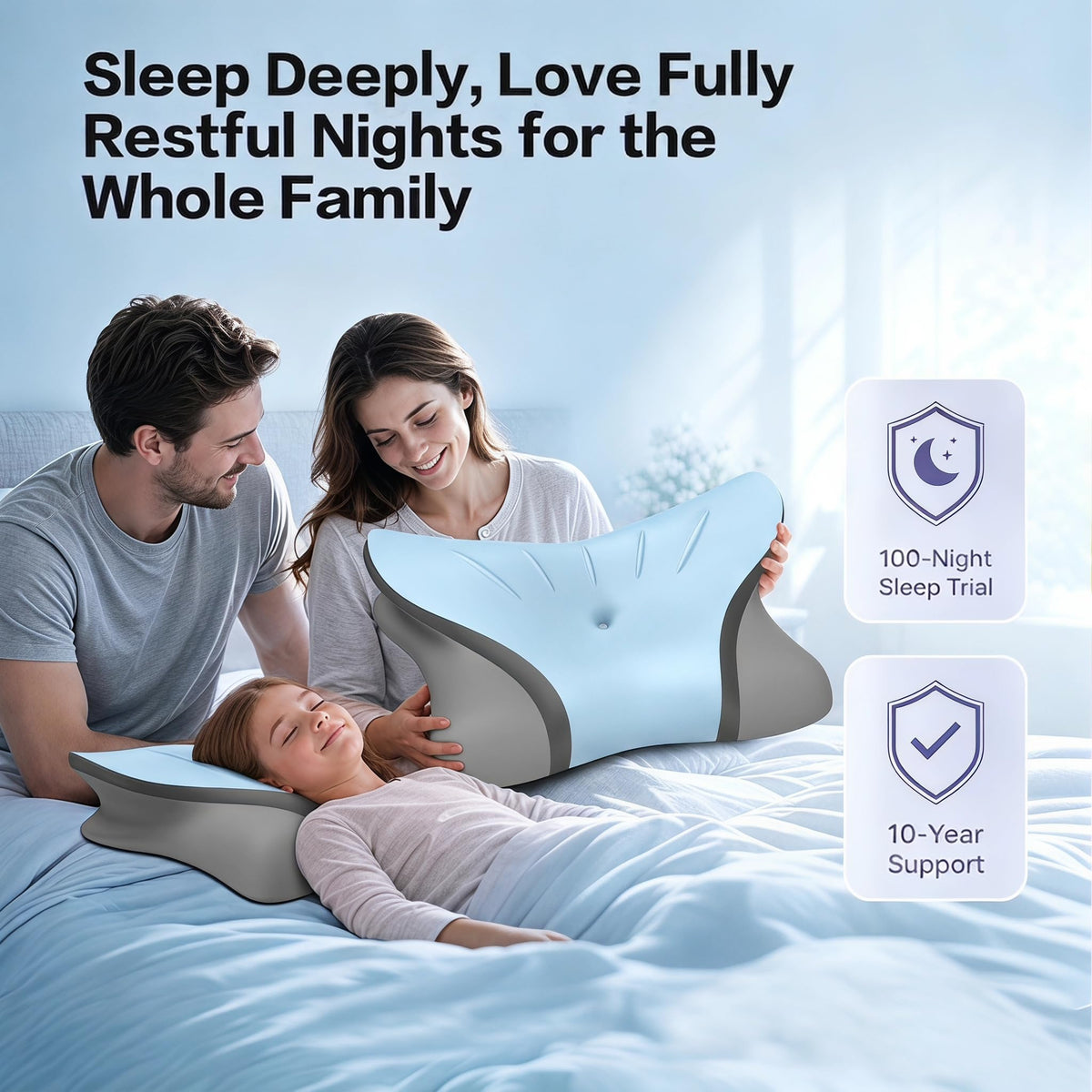 Ergonomic Cervical Neck Pillow with Q-Max Cooling Support