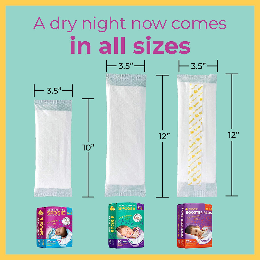 Sposie Overnight Diaper Booster Pads for Sizes 4-6 & 2T-5T