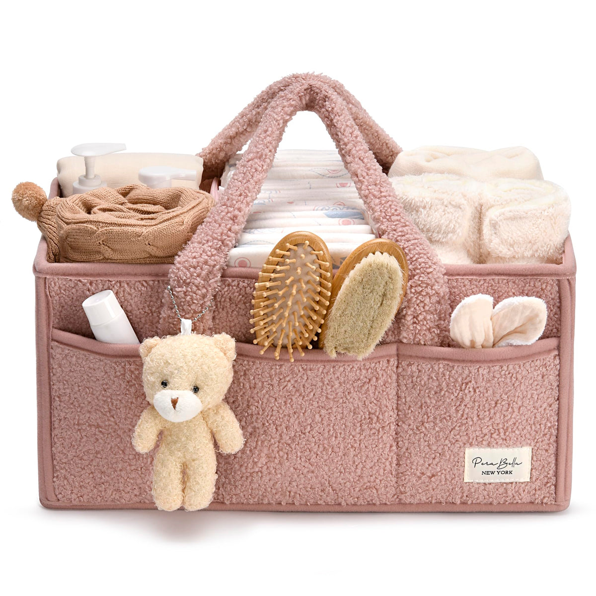 PeraBella Baby Diaper Caddy Organizer, Portable Nursery Storage Basket for Changing Table