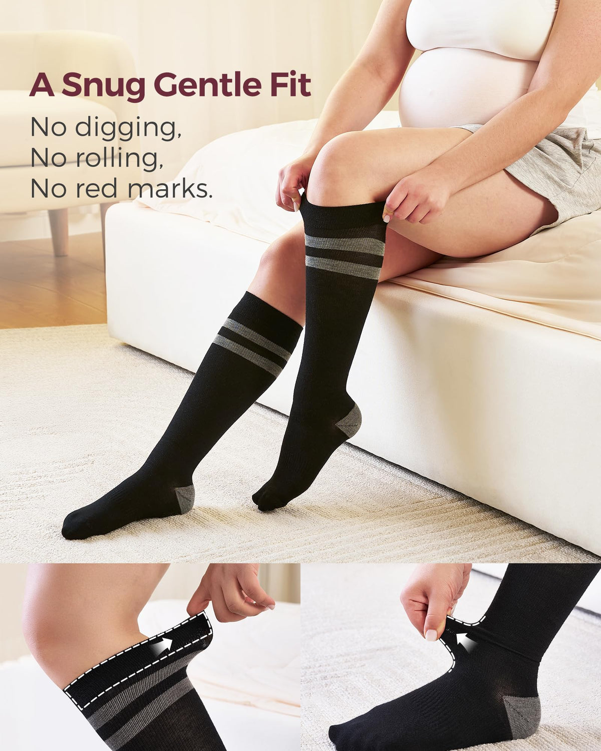 Momcozy 15-20mmHg Wide Calf Compression Socks for Women