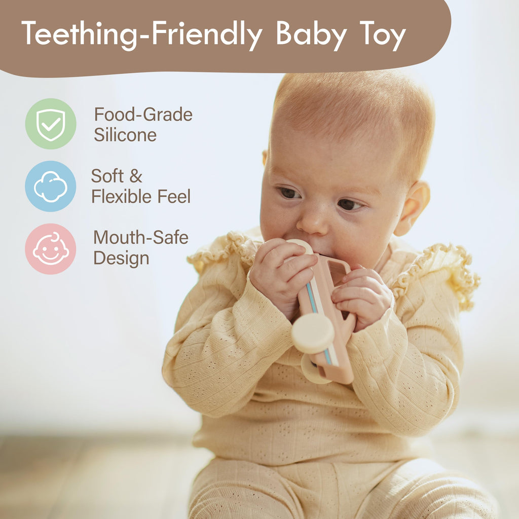 Moonkie Baby Essentials Silicone Pacifier & Toy Car Bundle