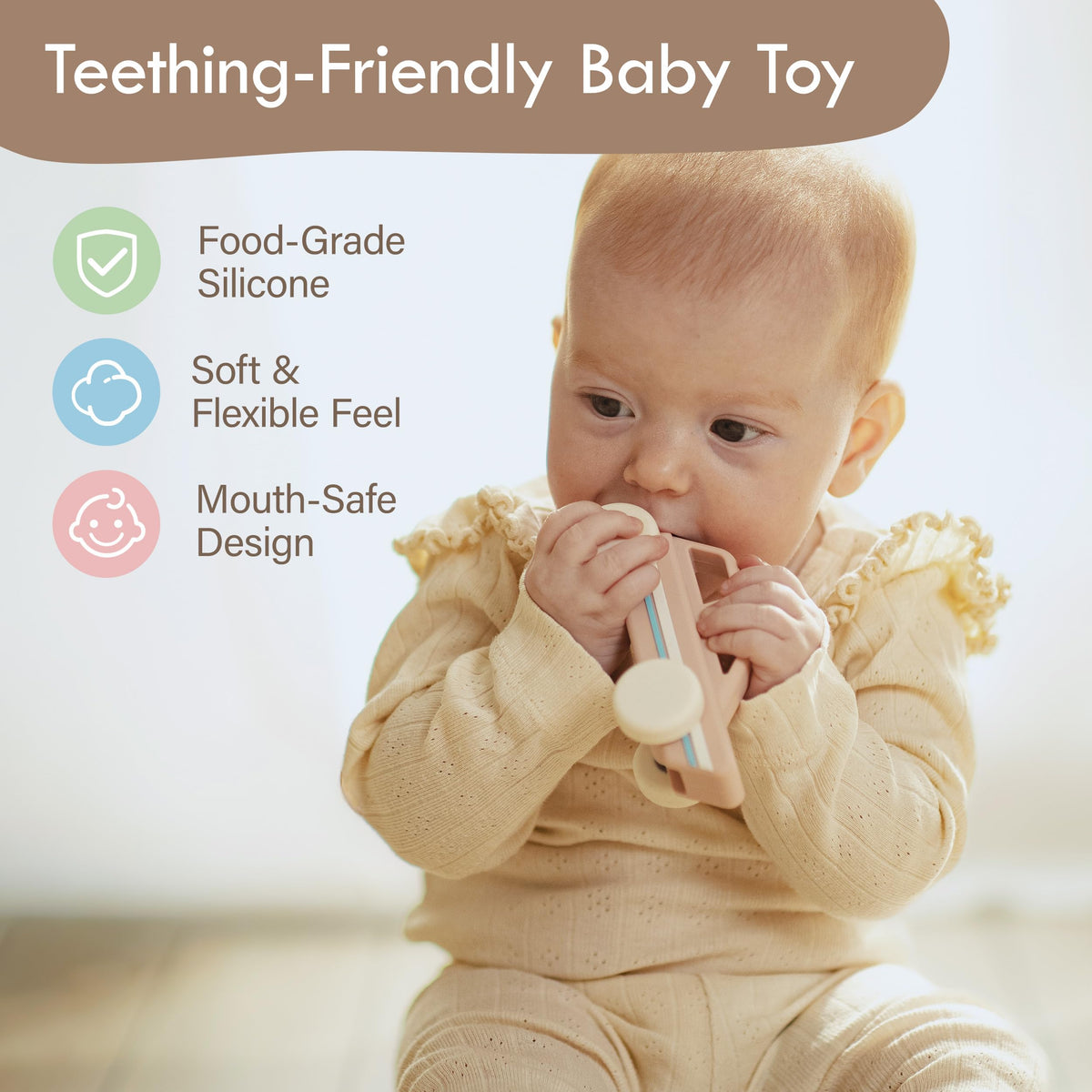 Moonkie Baby Essentials Silicone Pacifier & Toy Car Bundle