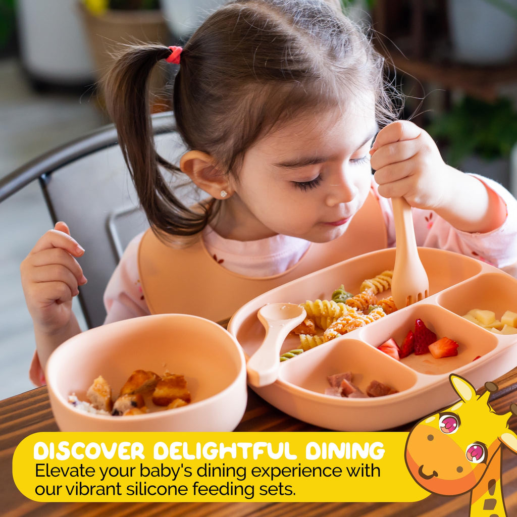 Muqee Peeko Silicone Baby Feeding Set with Utensils