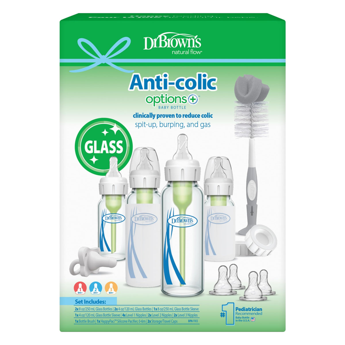 Dr. Brown's Anti-Colic Glass Baby Bottle Starter Set