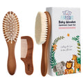 Ultra-Soft Goat Bristle Baby Hair Brush & Comb Set
