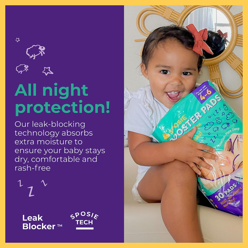 Sposie Overnight Diaper Booster Pads for Sizes 4-6 & 2T-5T